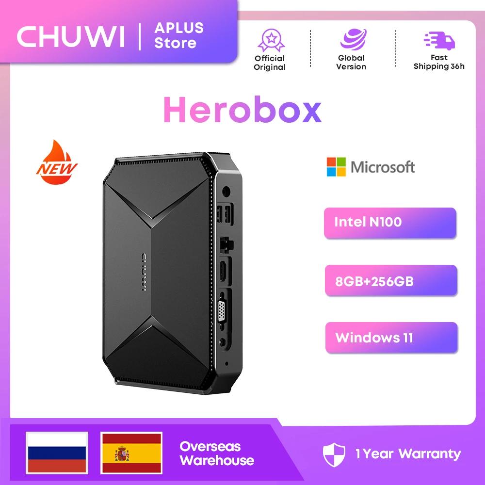CHUWI Herobox  N100 ̴ PC ̹ ̸ ũž ǻ,  11, 8GB RAM, 256GB SSD, 2.4G, 5G  6